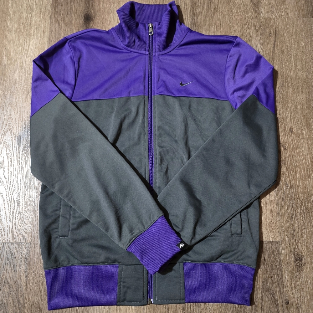 Nike Men’s Colorblock Full-Zip Track Jacket Purple Gray Size Small